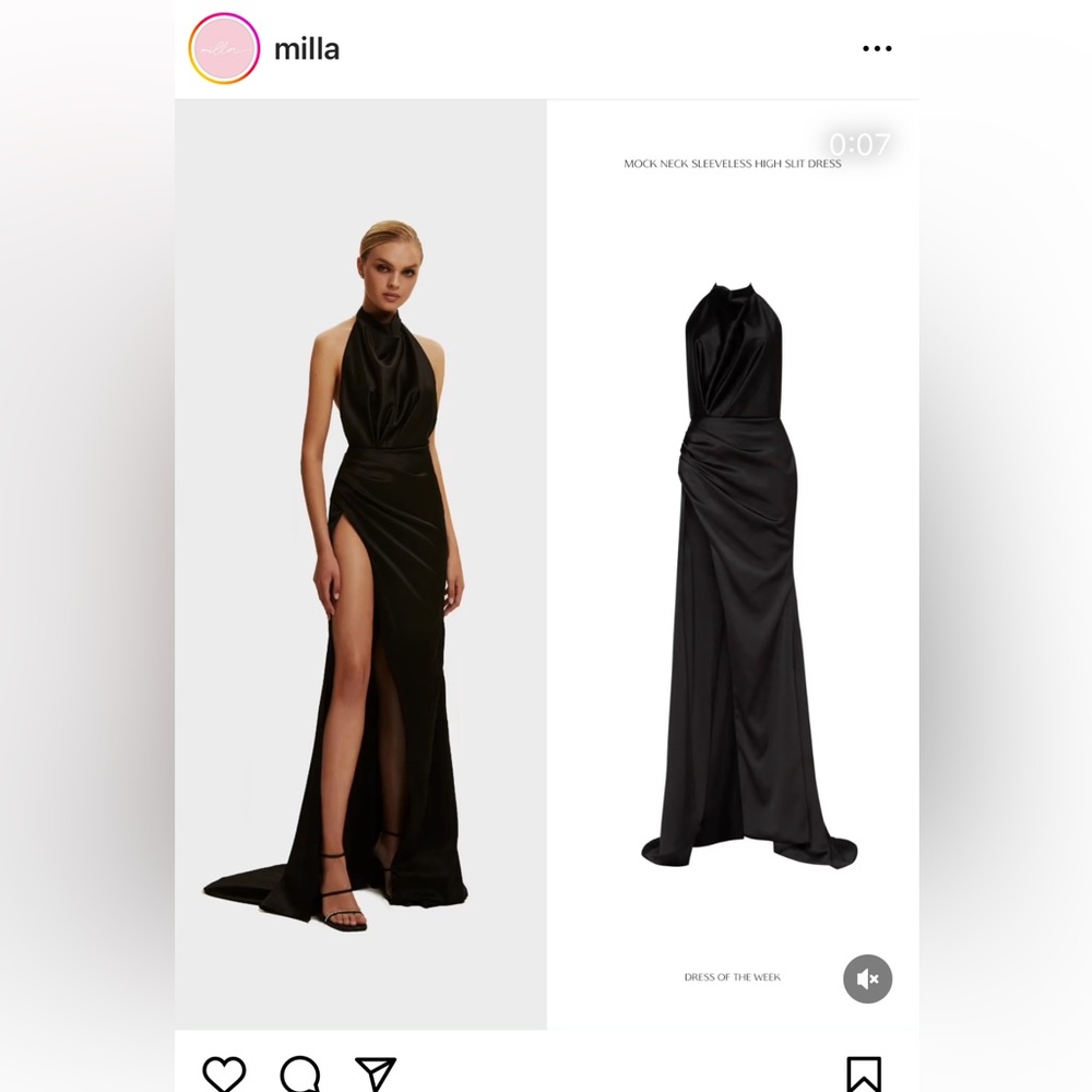 Black mockneck backless gown Size M